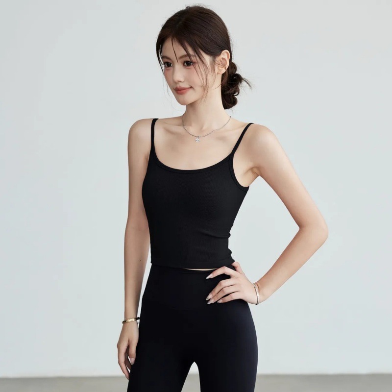 Seamless Ribbed Workout Tank Top - Kadınlar İçin Dikişsiz Fitilli Yoga Atleti,