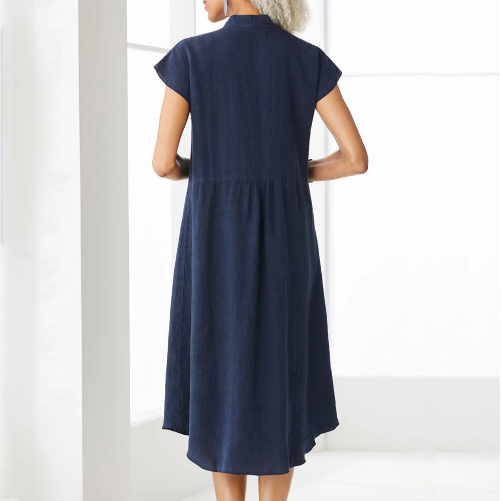 2026 Kadın Rahat Siyah Gömlek  - Casual Loose Linen Shirt Dress incelemesi ve fiyatı