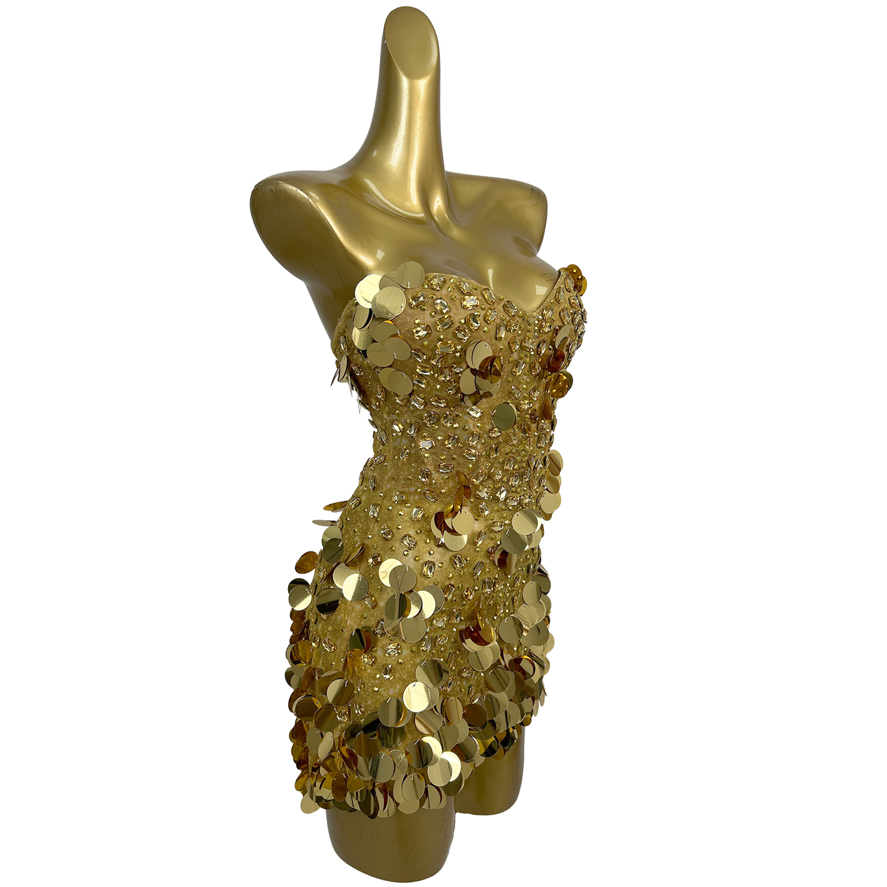 Parıltılı Altın Kristaller Str - Sparkly Rhinestone Club Party Dress incelemesi ve fiyatı