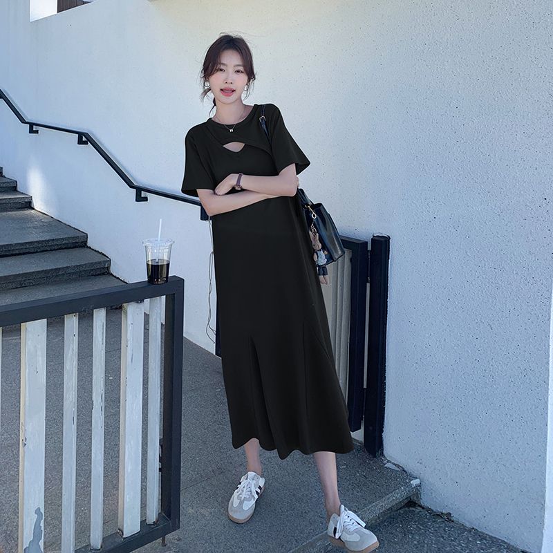 Tembel Stil Hollow Out Katı Sa - Korean Style A Line Shirt Dress incelemesi ve fiyatı