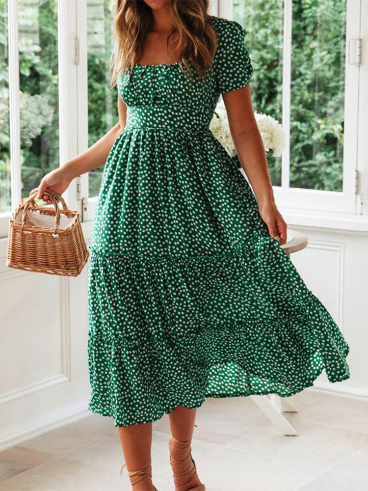 vestidos Vintage Vintage Baskı - French Vintage Floral Midi Dress incelemesi ve fiyatı