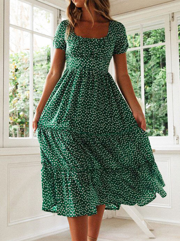 vestidos Vintage Vintage Baskı - French Vintage Floral Midi Dress incelemesi ve fiyatı