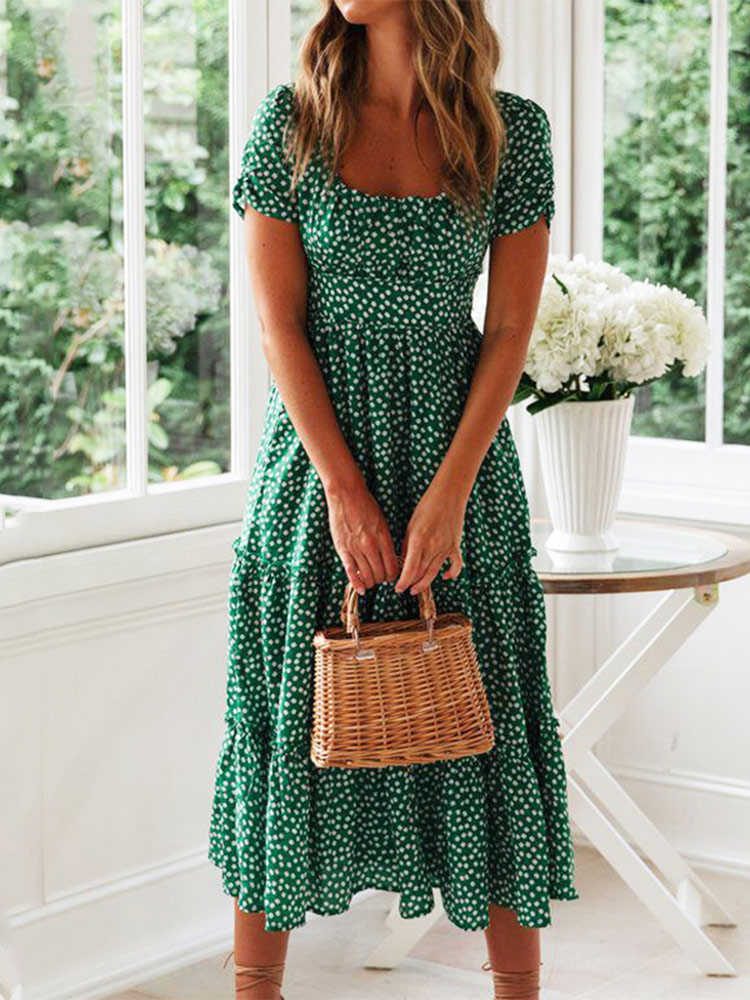 vestidos Vintage Vintage Baskı - French Vintage Floral Midi Dress incelemesi ve fiyatı