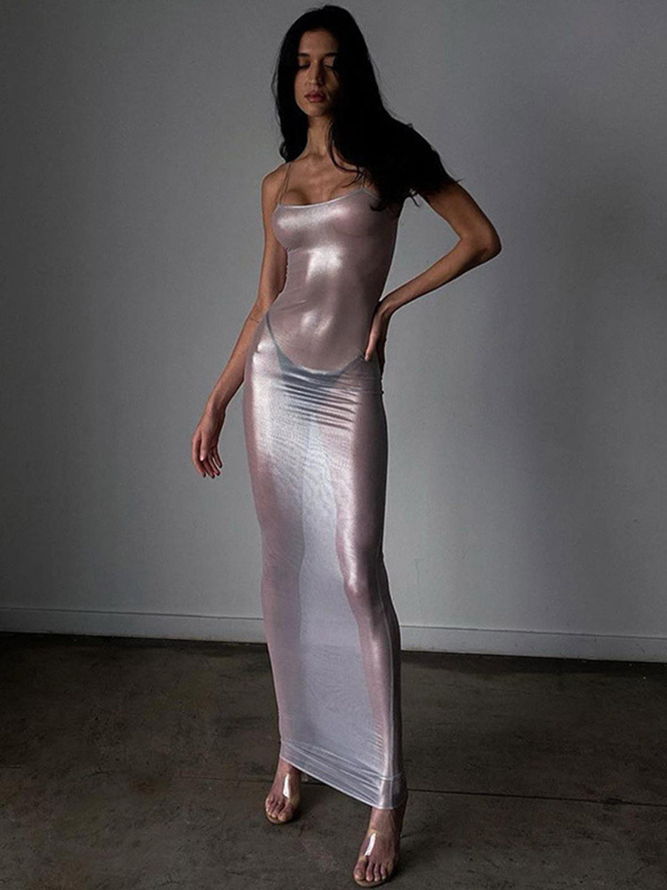 Goth Koyu Mock Boyun Y2k Bodyc - Sexy Mesh Sheer Bodycon Dress incelemesi ve fiyatı