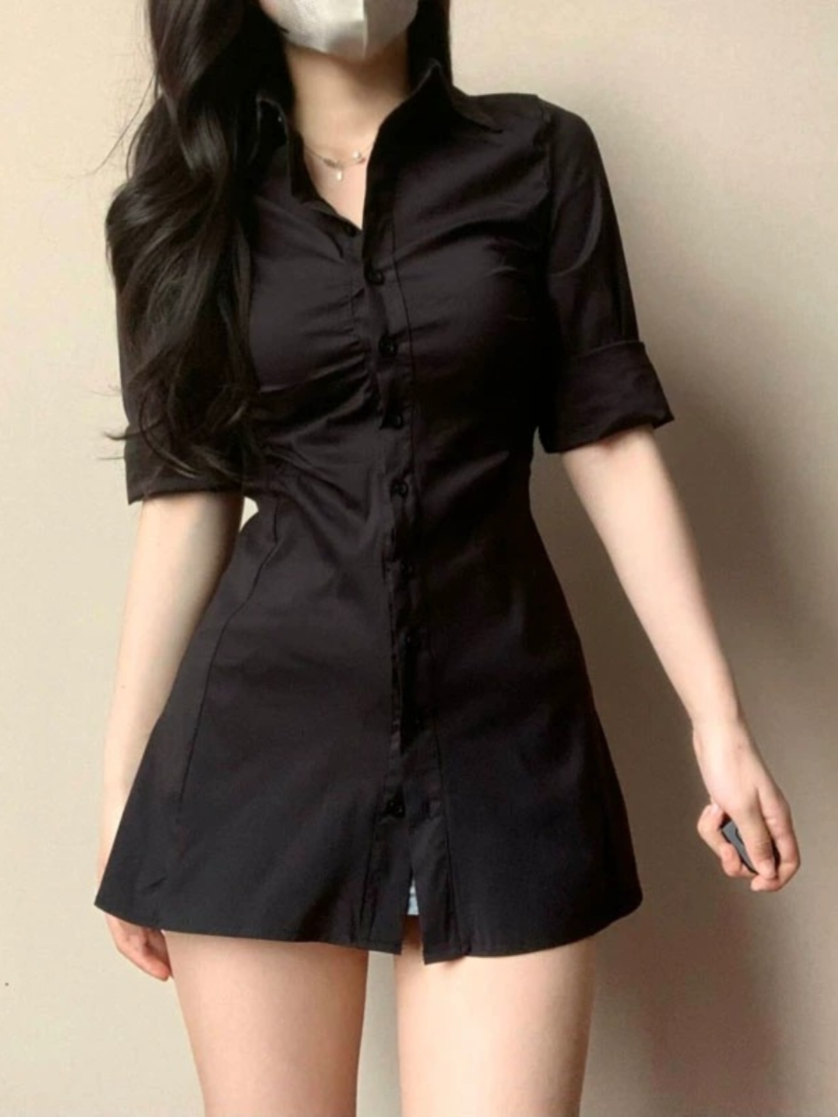 Seksi, Pileli, Beli Vurgulayan - Korean Style A Line Shirt Dress incelemesi ve fiyatı