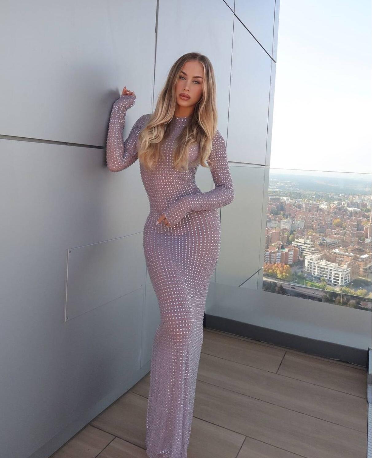 2025 Yeni Şeffaf Fotoğraf Çeki - Sparkly Rhinestone Club Party Dress incelemesi ve fiyatı