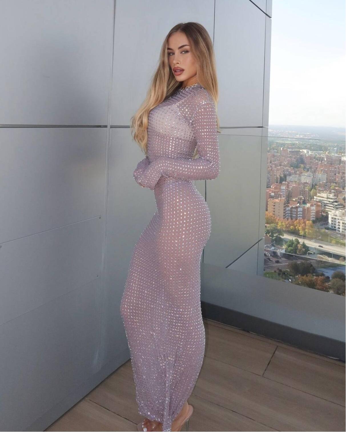 2025 Yeni Şeffaf Fotoğraf Çeki - Sparkly Rhinestone Club Party Dress incelemesi ve fiyatı