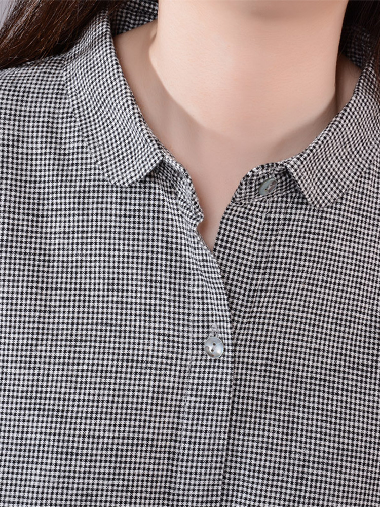 Kadın Uzun Kollu Pamuklu Keten - Korean Style A Line Shirt Dress incelemesi ve fiyatı