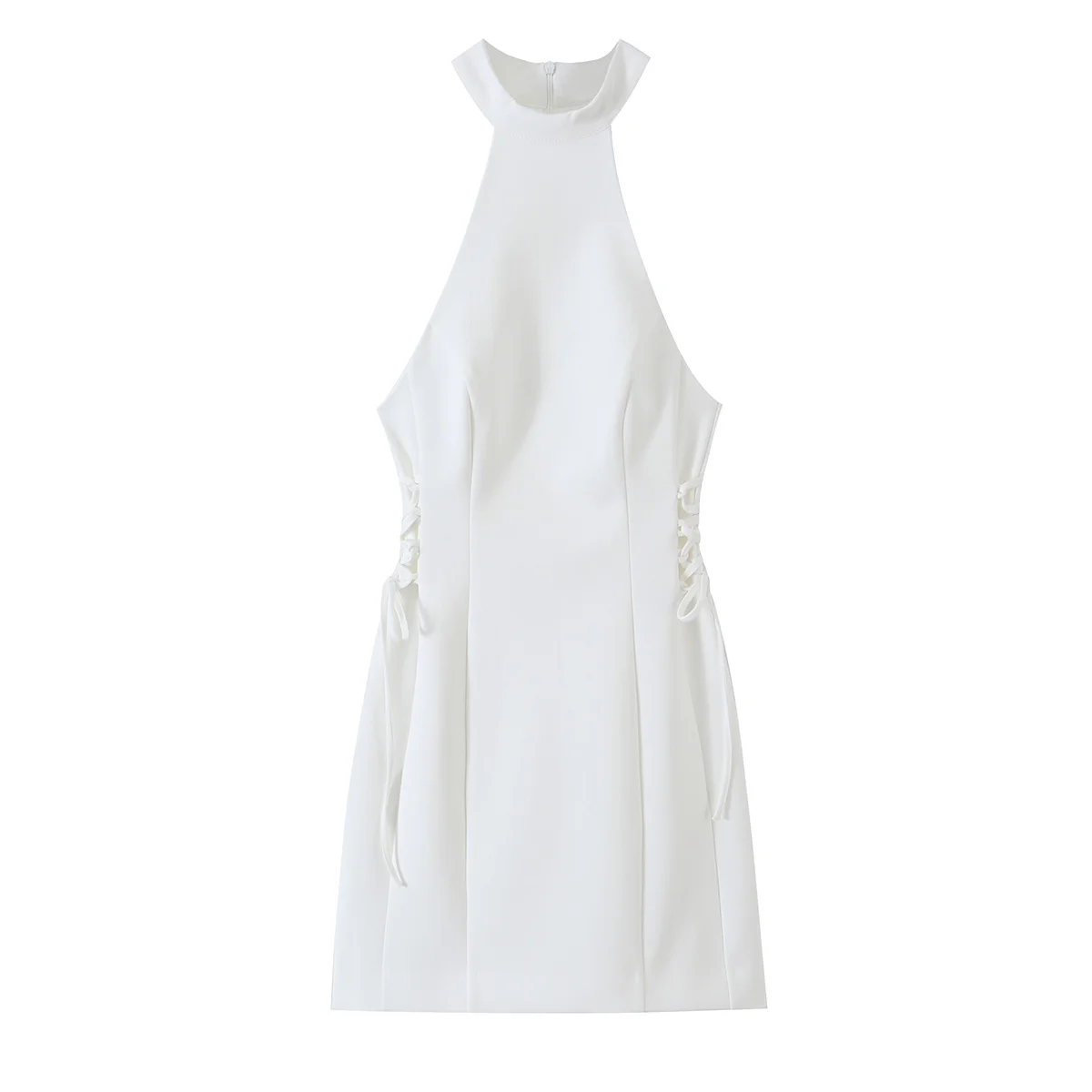 Kadın Beyaz Yüksek Yaka Halter - Y2K Backless Halter Mini Dress incelemesi ve fiyatı