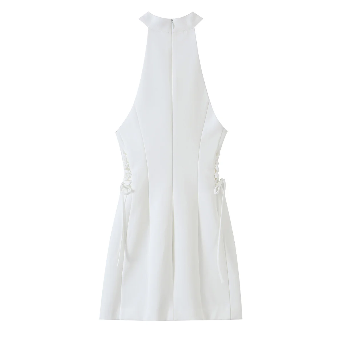 Kadın Beyaz Yüksek Yaka Halter - Y2K Backless Halter Mini Dress incelemesi ve fiyatı