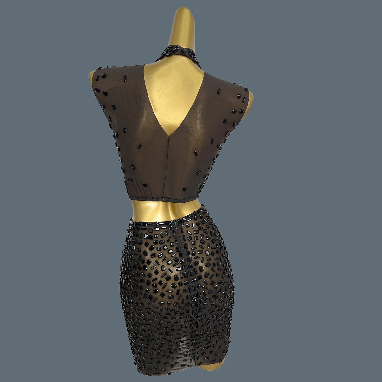 Yazlık Işıltılı Siyah Taşlı El - Sparkly Rhinestone Club Party Dress incelemesi ve fiyatı