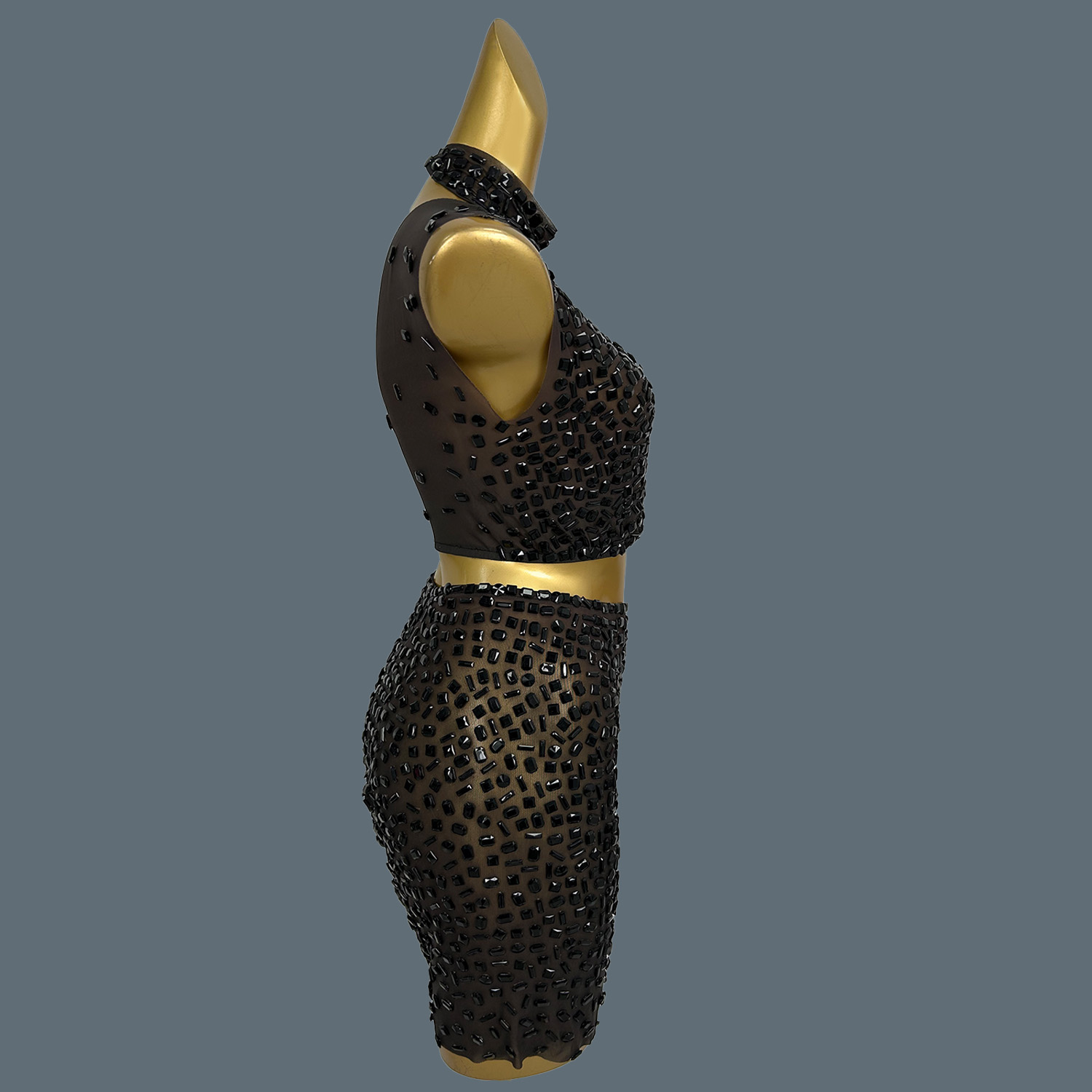 Yazlık Işıltılı Siyah Taşlı El - Sparkly Rhinestone Club Party Dress incelemesi ve fiyatı